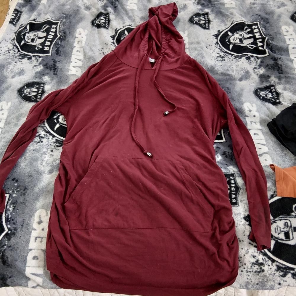 Women's Burgundy Hoodie Sweatshirt